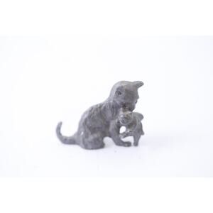 Mother Cat with Baby Kitten, Pewter, Figurine, Game Piece, ~ 250121-WH 83